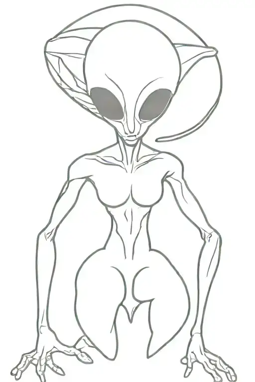 Alien Outline Disco Pose