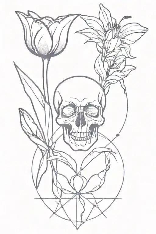 Purple Tulip And Architech And Skull