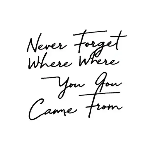 Never Forget Where You Came From Script Method