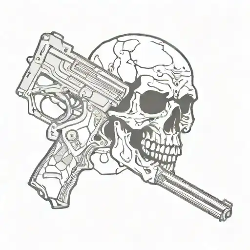 Skull With Gun