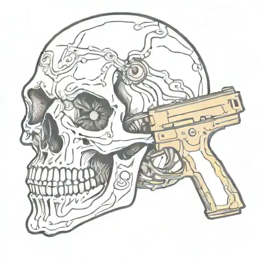 Skull With Gun