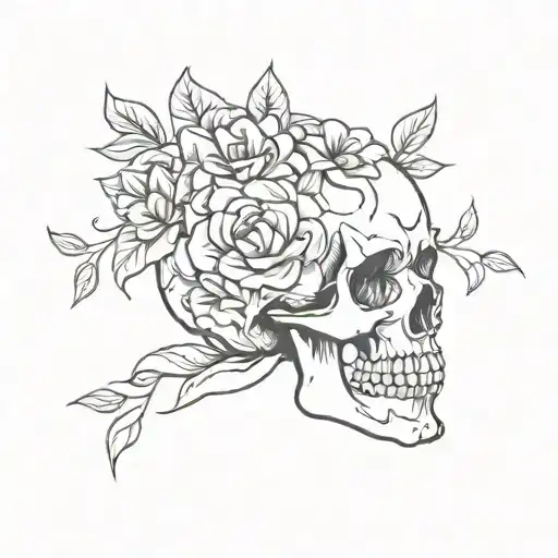Skull With Flowers