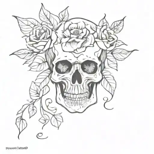 Skull With Flowers