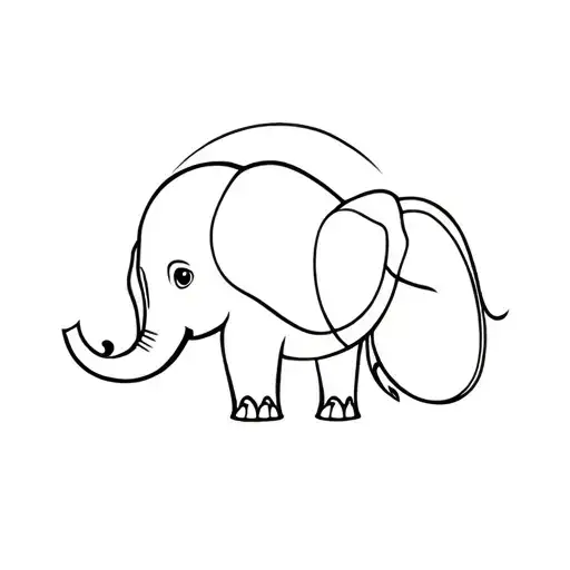 Baby Elephant With Mother Elephant