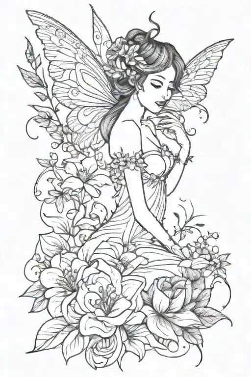 Fairy And Flowers