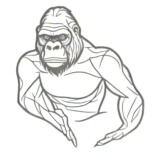 A Minimalist Tattoo Of Musical Notes Forming The Shape Of A Gorilla