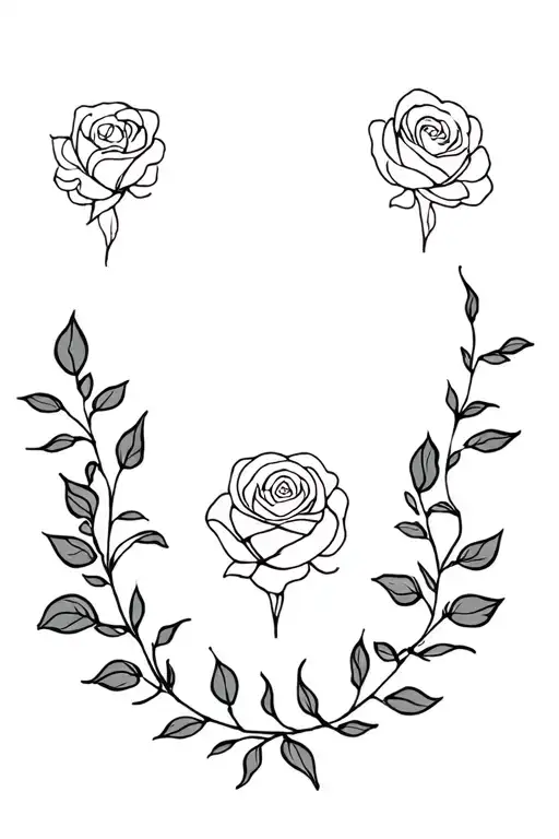 Virgo Zodiac Sign Intertwined With Rose Vine