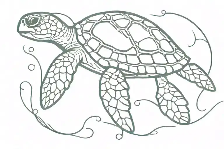 Sea Turtle To The Sea Waves