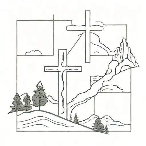 Snow And Cross And Travel