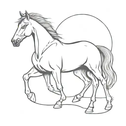 Midevil Times Horse Standing On Two Legs