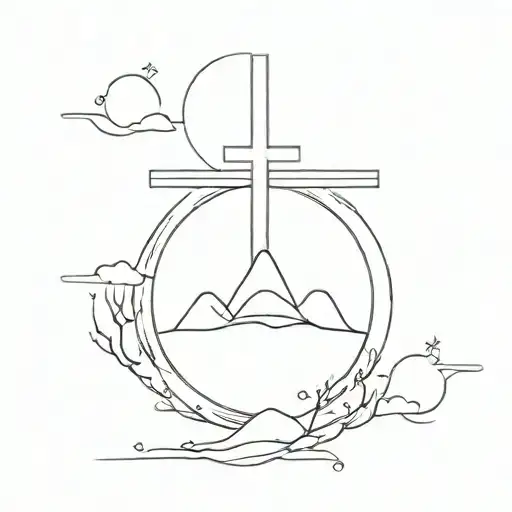 Cross And Travel And Snow