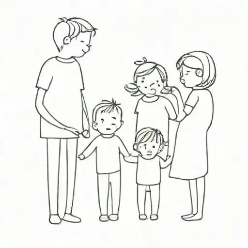 Twin Children And Dad And Mum