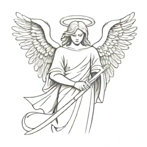 An Angel With Bone Hand With A Scyte