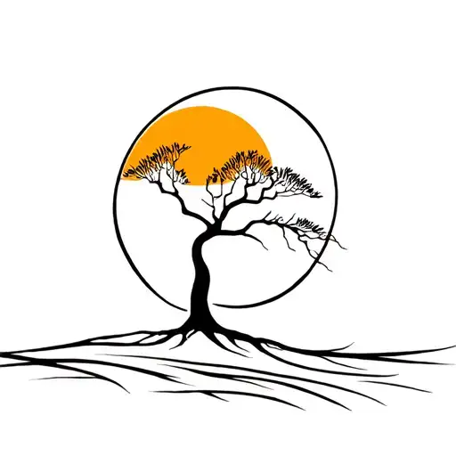 Willow Tree With Sun