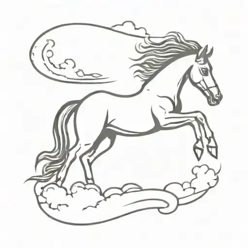 Horse Jumping Into Sky