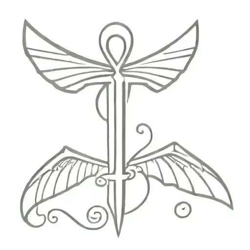 Ankh With Bat Wings