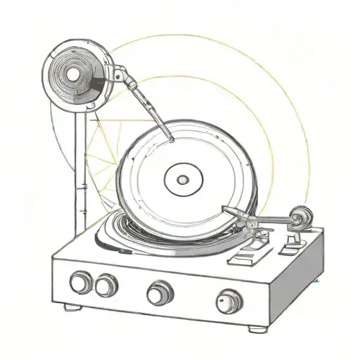 Incorporate A Dj Turntable With Intricate Geometric Patterns And Abstract Shapes