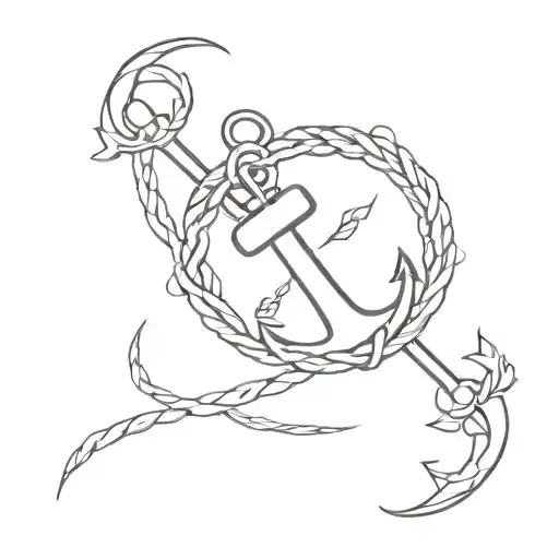 Anchor Connected By A Mooring Line