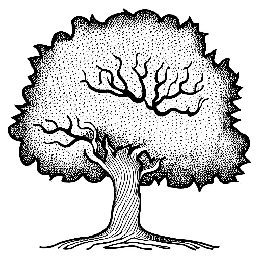 Oak Tree With Paisley Pattern