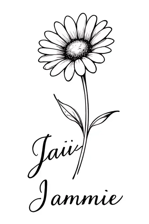 Daisy Flower With The Name Jaimie Incorporated In The Stem