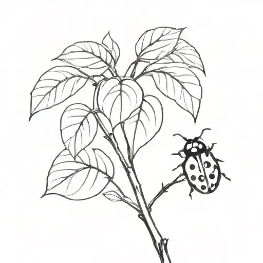 Dainty Ladybug Sitting On A Branch