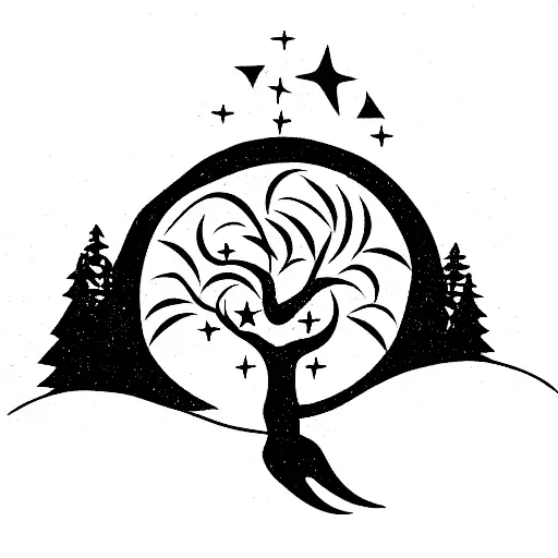 Turtle With A Tree And Star