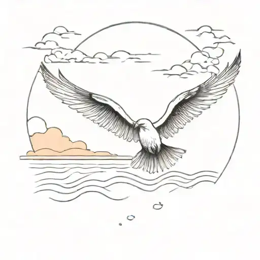 A Valkyrie Flying Over A Beach At Sunset With A Message Of Peace And Love