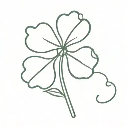Four Leaf Clover With The Stem Being Letters