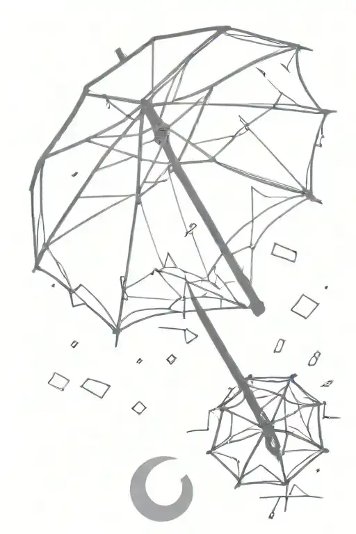 Broken Glass Falling On Umbrella