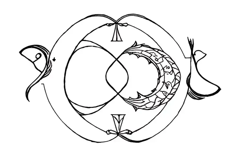 Sagittarius And Libra Surrounded By Pisces