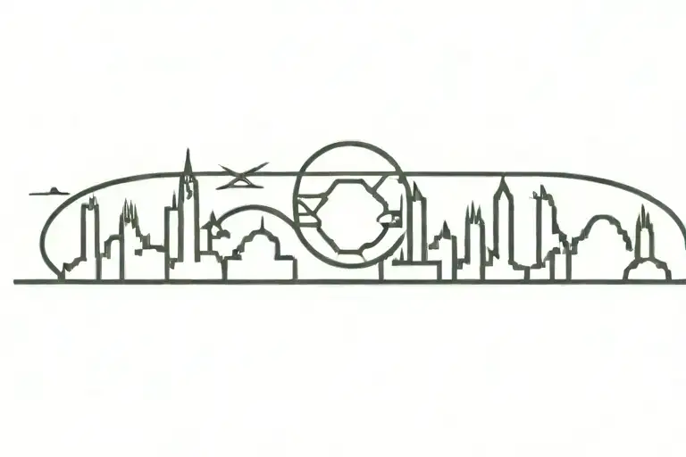 City Outline Flat Earth