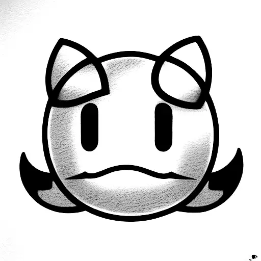 Kirby With A Pink Outline And Black Details