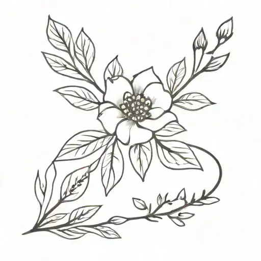 Flower Bracelet With Dark Leaves