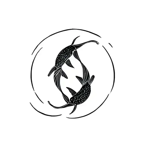 2 Fish Swimming In A Circle