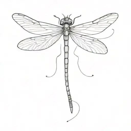 Simple Fine Line Dragonfly