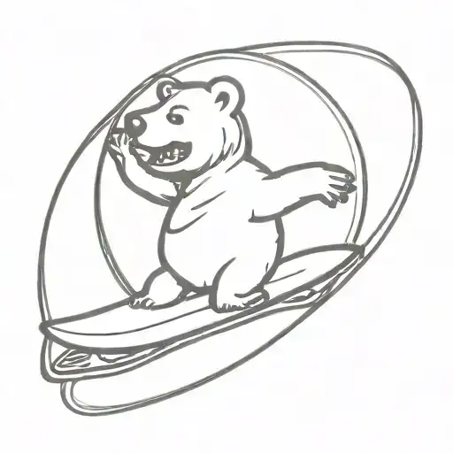 Grateful Dead Dancing Bear With Surfboard