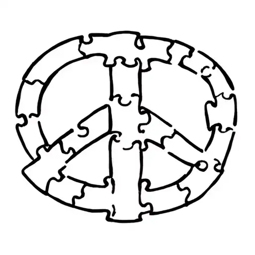 Down Syndrome Infinity Symbol With Peace Symbol With Puzzle Pieces In The Peace Symbol