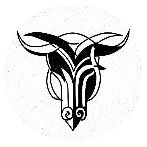 Aries And Taurus On A Single Design