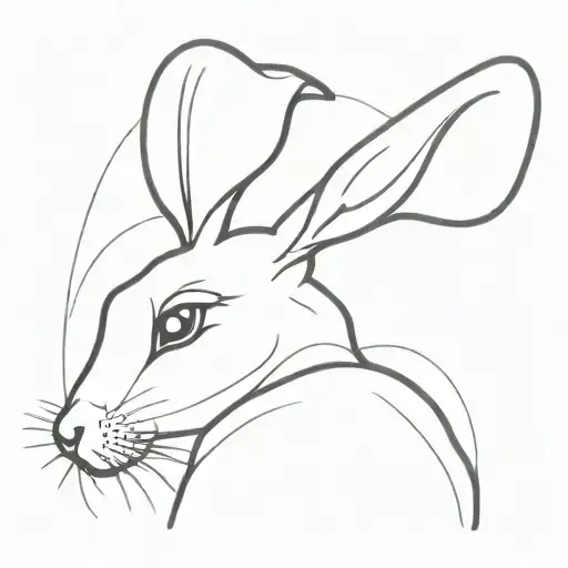 Bunny Ears Simple Line Art