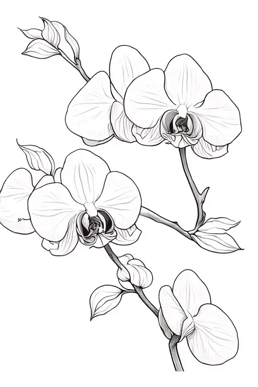 Orchid Flower Wirh Perfectly Imperfect As The Stem