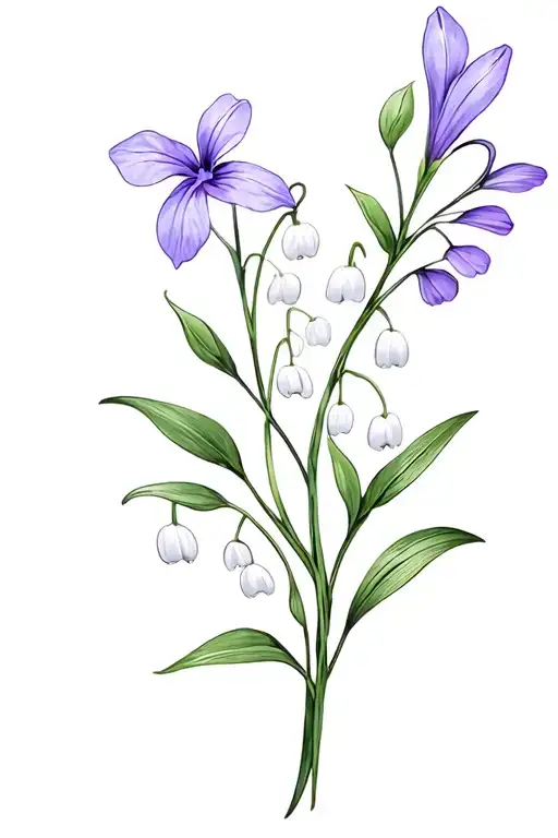 Violets And Lily Of The Valley Flowers