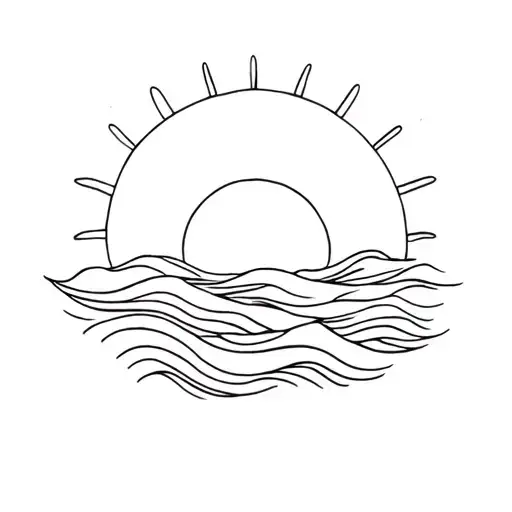 Sun And Waves Crashing