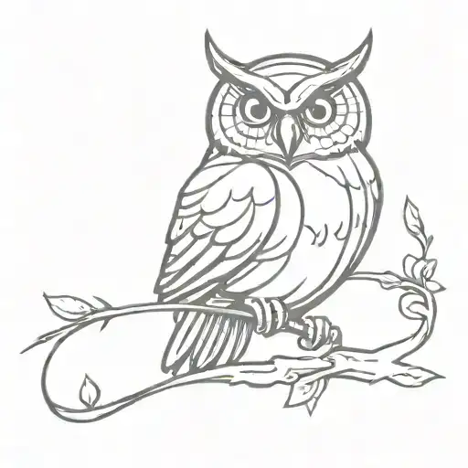 Breast Cancer Ribbon And A Owl