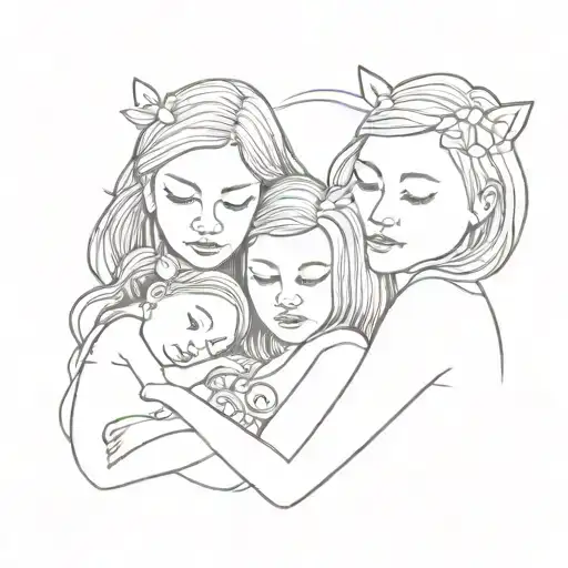 A Mother With Two Daugthers Like An Animal