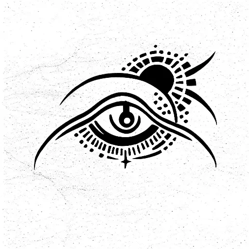All Seeing Eye With Capricorn With Yin And Yang
