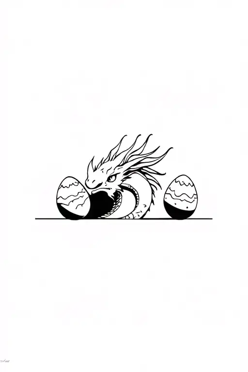 Approachable Dragon Protecting Eggs