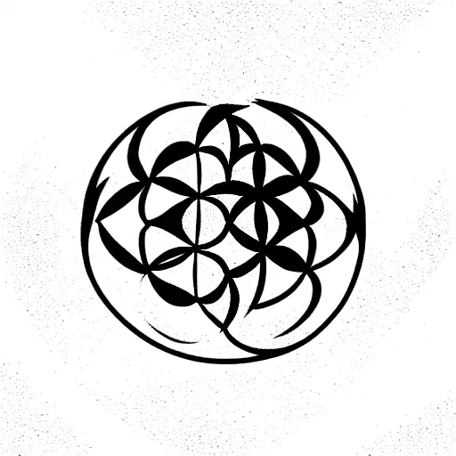 Unalome Symbol With Flower Of Life
