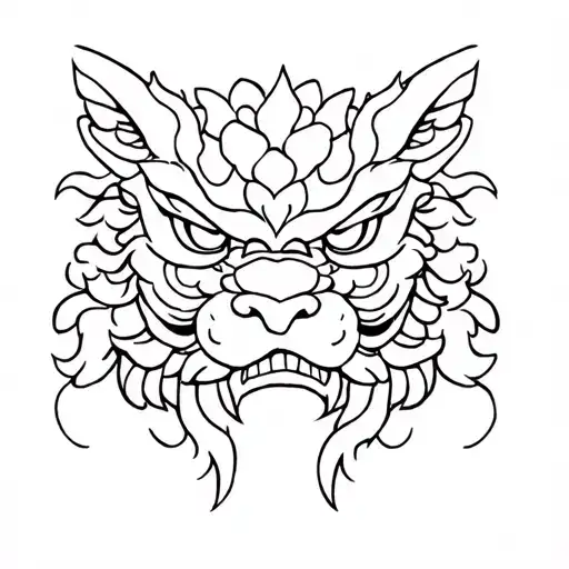 Line Foo Dog Design