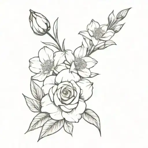 Rose And Narcissus Bouquet