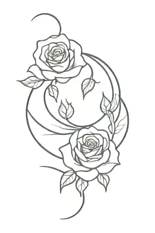 Moon And A Rose Intertwined